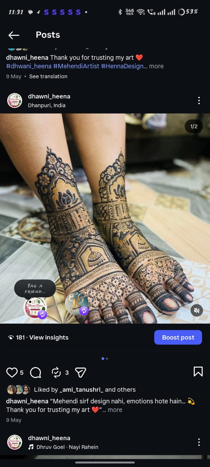 Sneha Pandey's customer mehendi review - Clean mandala grid without any spreading
