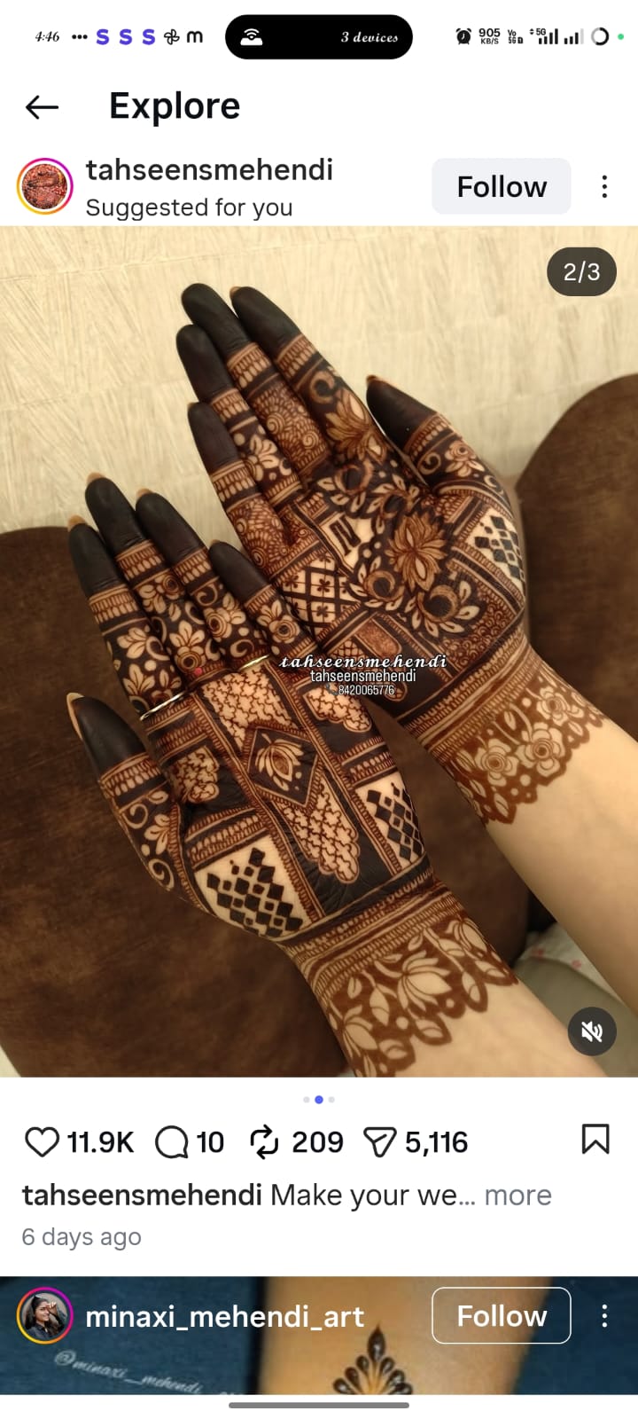 Tahseen Henna Artist's customer mehendi review - Over 11,000+ likes on Instagram for this bridal stain!